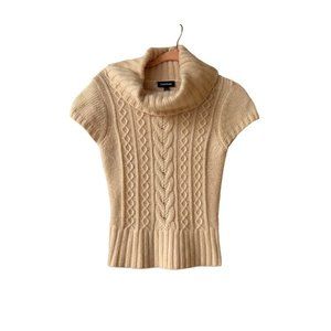 Women's Bebe Peach Cowl Neck Sweater Angora Wool Blend Size Small